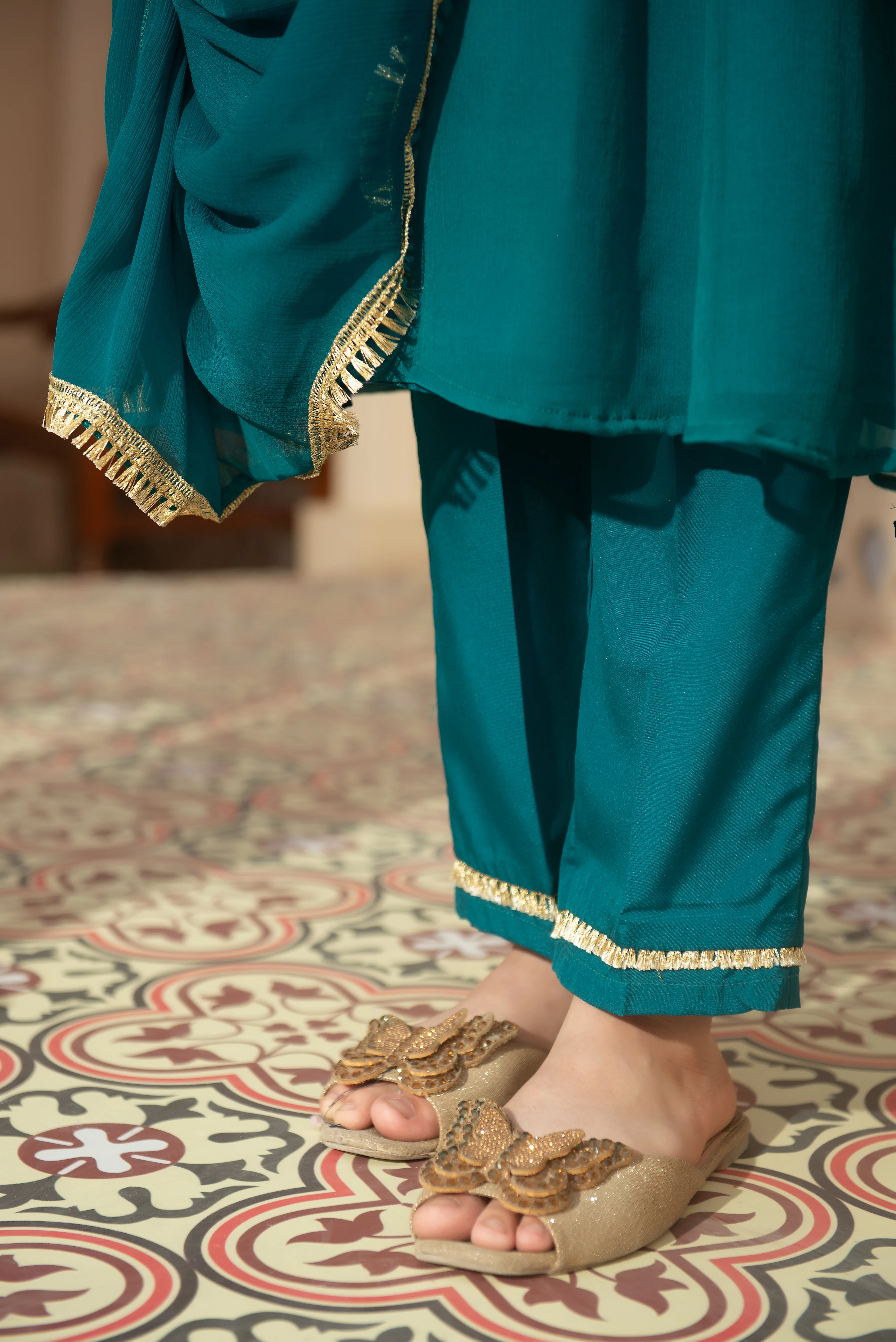 Girls Stitched Festive 3 Piece AC 74 NJ (141) - Image 4