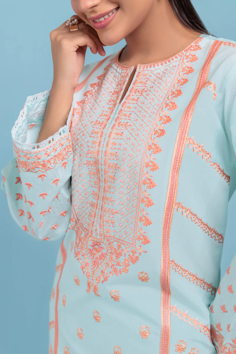 Ice-Blue-Cotton Silk-2 Piece (WPS25SE2041) - Image 3