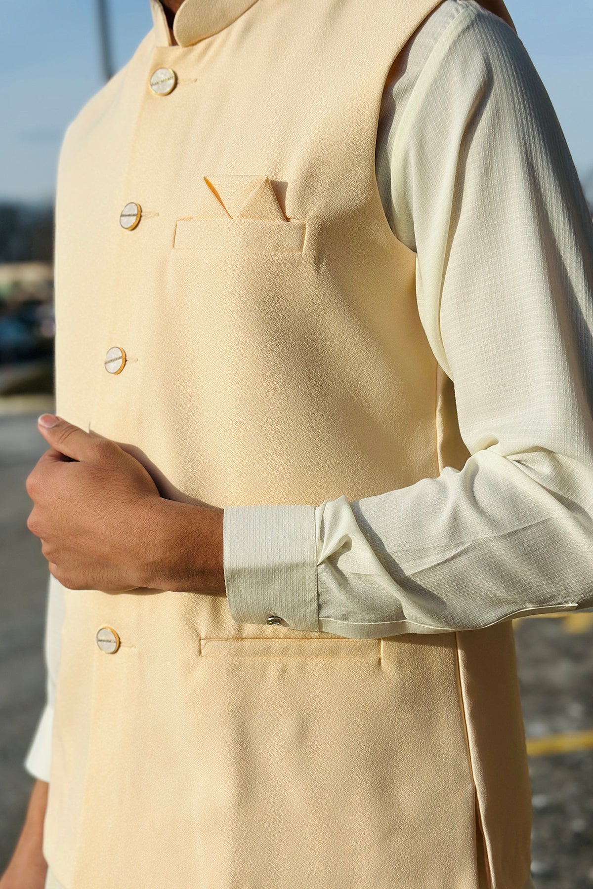 Men Waistcoat 400 PEACH - Image 3