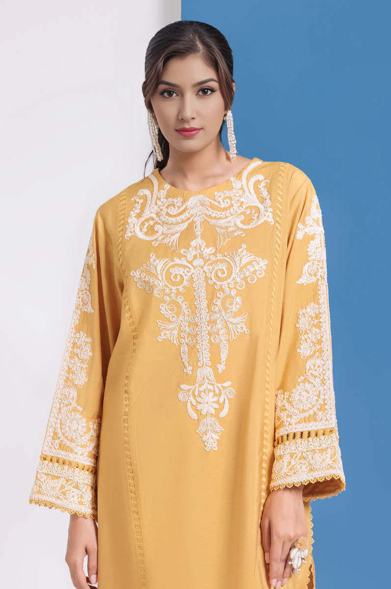 Mustard-Cotton Silk-2 Piece (WPS25SE2022) - Image 3