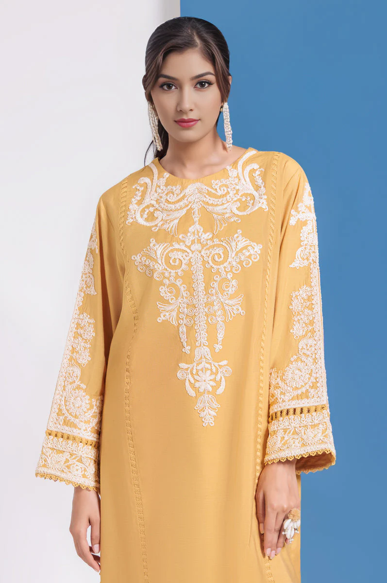 Mustard-Cotton Silk-2 Piece (WPS25SE2022) - Image 5