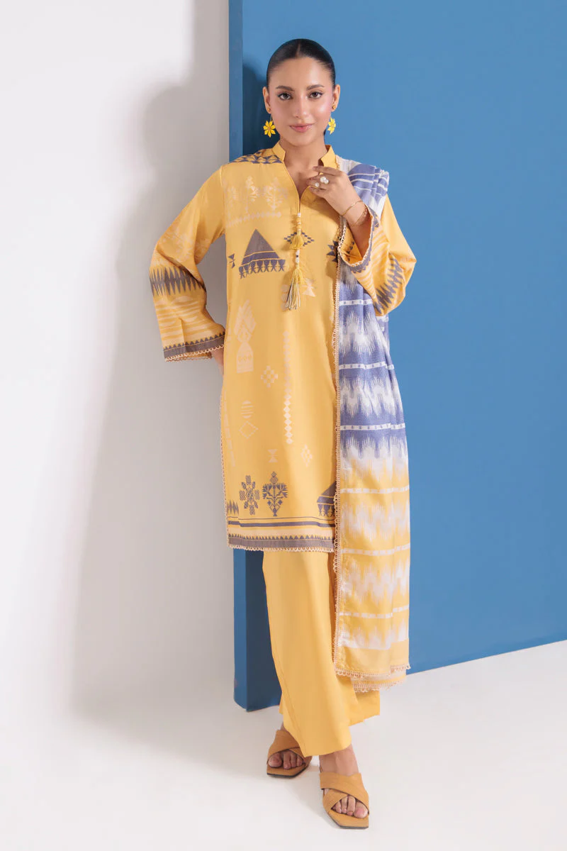 Mustard-Jacquard-3 Piece (WPS25JD3049) J(115) - Image 4